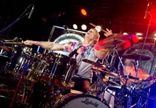 English progressive rock drummer Carl Palmer live on stage with Ca- Old Photo 6