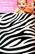Tender Kisses Wild at Heart Zebra Pattern Baby Changing Pad Cover Black/White