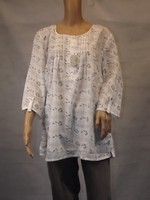★ Ulla Popken ★ 42+ 42/44 ~ Bluse 3/4-Arm ~ Schlupfbluse ~ Natur ~ Neu