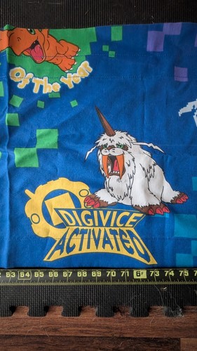 Digimon Vintage Valances & Pillowcase Curtain Panels 84"x17" Never Used - Picture 3 of 6