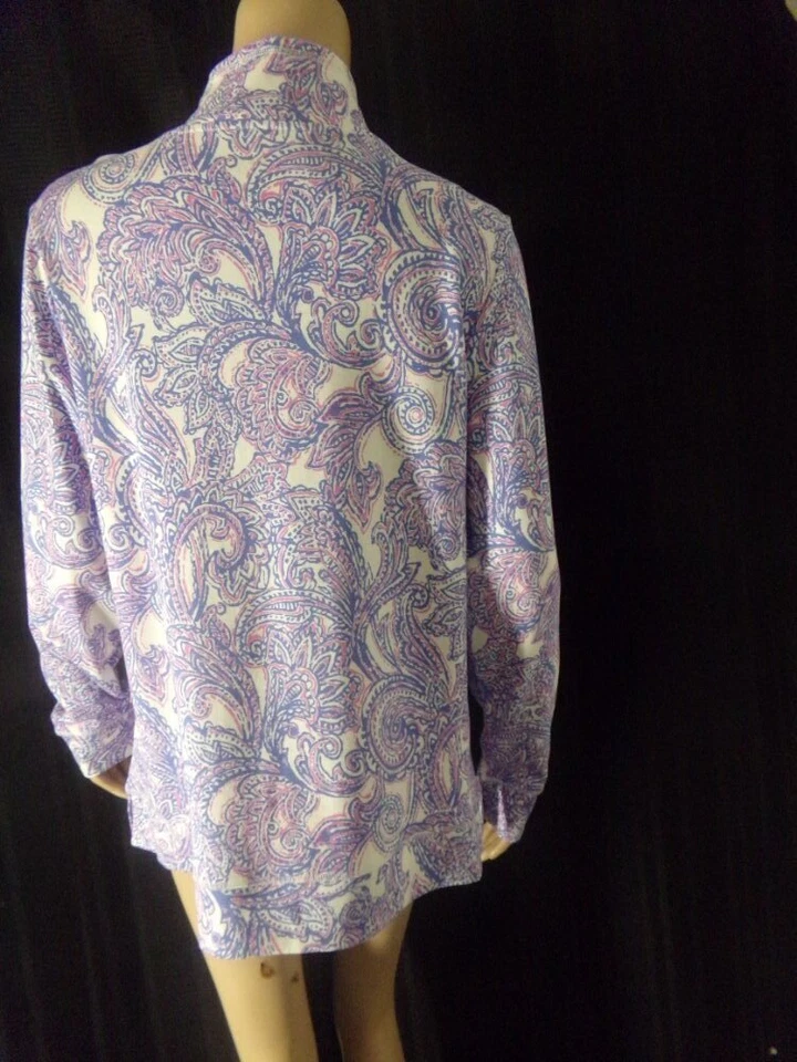 JONES NY Suéter Pullover Lotus Mediano Violeta Azul Rosa Paisley Bolsillo Combo Nuevo con Etiquetas Foto 4 de 4