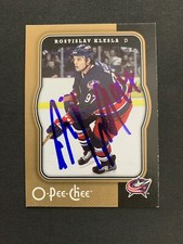 ROSTISLAV KLESLA BLUE JACKETS AUTOGRAPH AUTO 07-08 O-PEE-CHEE OPC #142 *10692