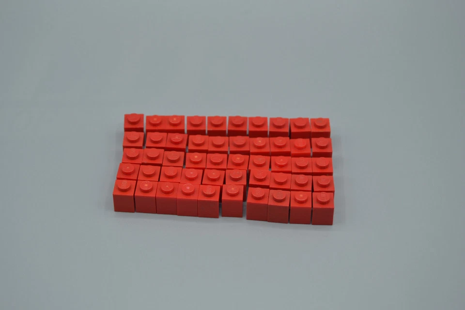 LEGO 50 x Basisstein Baustein Grundstein rot Red Basic Brick 1x1 3005 - Bild 2 von 3