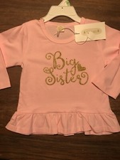 Big Sister Pink Shirt Gold Letters Size 18 Months