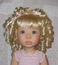 Monique CHARMAINE Doll Wig SIZE 10/11 BLEACH BLONDE Full Head of Curls  Bangs