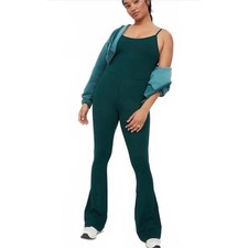 OFFLINE by Aerie Real Me Xtra Green Flare Jumpsuit XS One Piece Workout Yoga