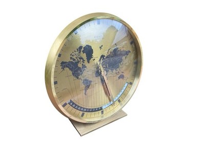 Kienzle Quartz Table Clock Clock World Time Clock Worldtimer Antique 1970s