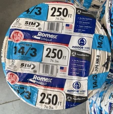 Southwire SIM Technology ROMEX 250 FT 600 Volts Indoor Wire Type Nm-b 14/3