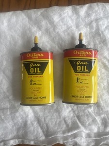 VINTAGE OUTERS 445 GUN OIL TIN CAN ,