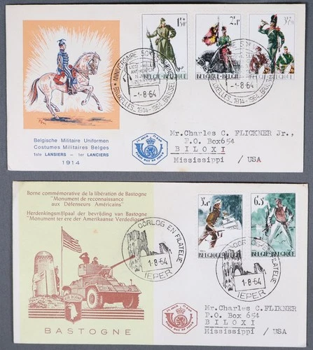MayfairStamps Belgium FDC 1964 Military Uniforms Combo 2 First Day Cover aax_154