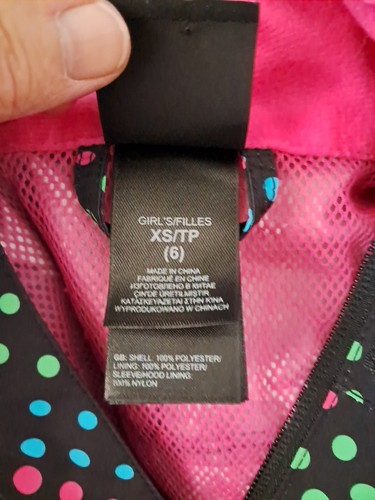 The North Face Rain Jacket Coat Lightweight Black W/ Polka Dots Girl's XS (6) - Picture 15 of 16