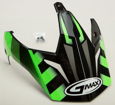 G-Max G011052 Visor for GM11D 15 Helmet - Black/Hi-Vis Green