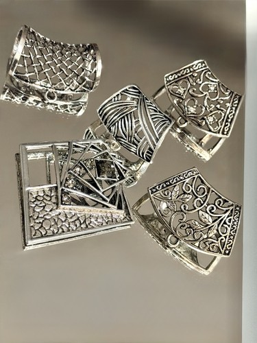 4 Lg Scarf Bail Pendant Ring Tube Shawl Wrap Rings Tubes Charm Slide Jewelry LOT