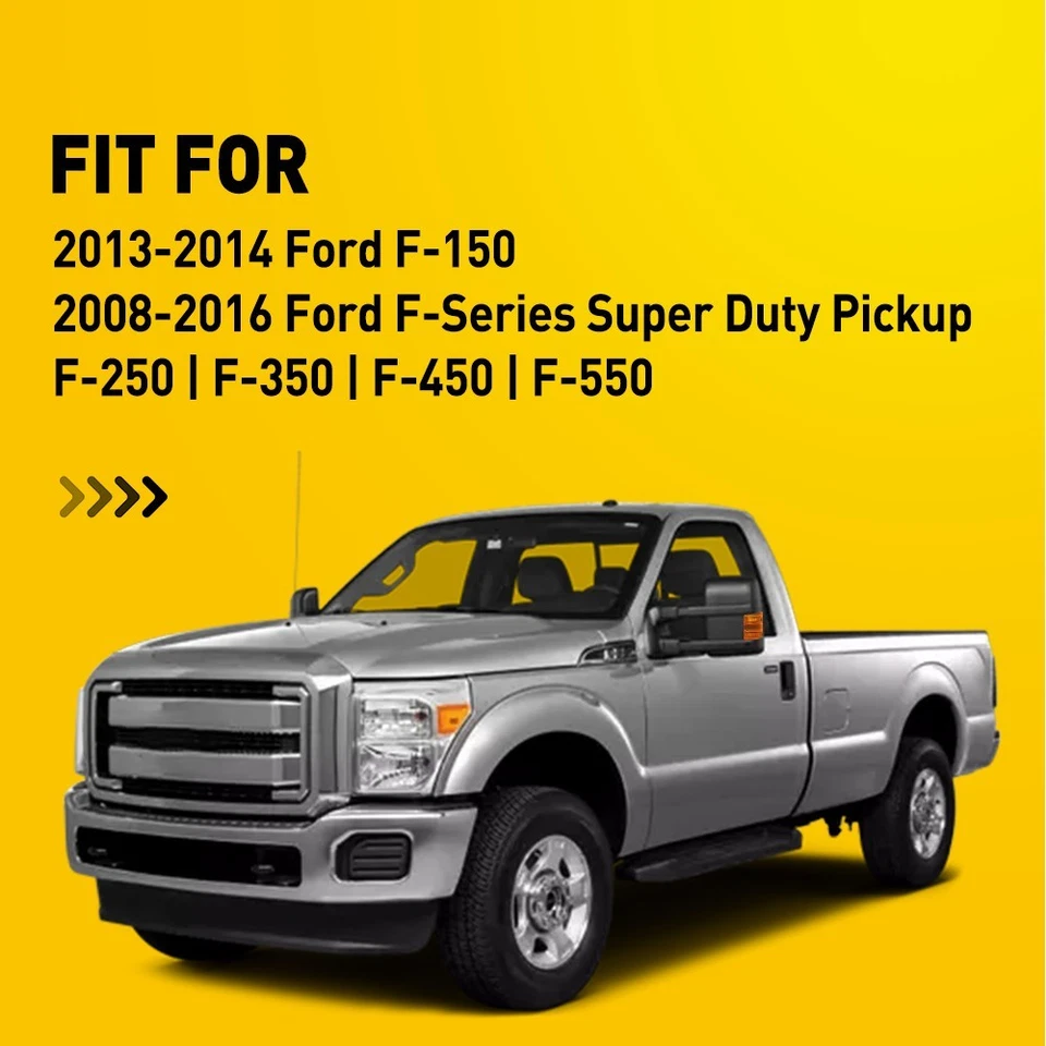 Para 08-16 Ford F250 F350 F450 Super Duty lente âmbar luzes LED espelho lateral EOA - Imagem 2 de 4