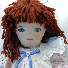 Marys Heirloom Dolls Handmade Rag Doll Yarn Hair Embroidered Face Soft Body