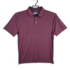 Mens Ben Hogan Burgundy Performance Polo Shirt Short Sleeve Polyester Size M