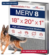 18x20x1 Electrostatic Air Filter, MERV 8, Washable, Reusable Furnace AC/HVAC Fil