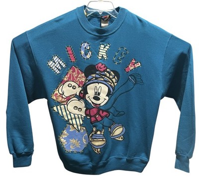 Vintage Mickey Unlimited Jerry Leigh Sweatshirt Ice Skating Teal Women s XL