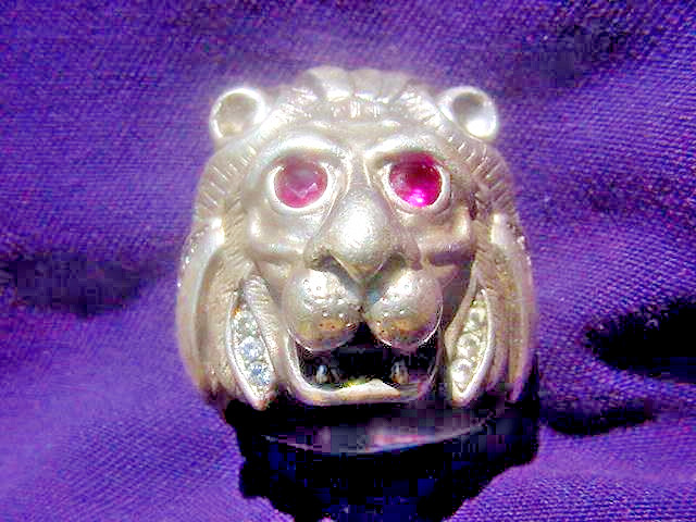 Queen of dakinis lion headed dakini sterling silver ring Simhamukha rings size 9