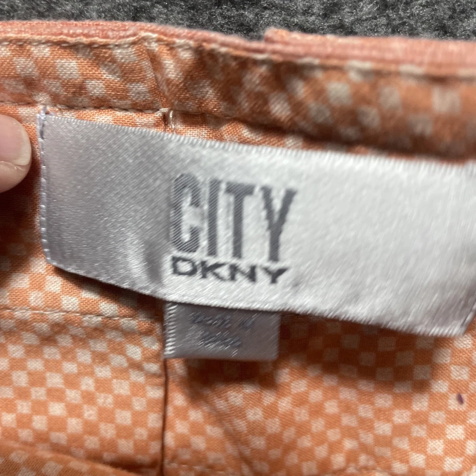 Falda midi CITY DKNY marrón rosa tostado para mujer 10 100 % lino calce y acampanada/línea A Foto 4 de 4