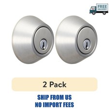  2 pack Hyper Tough Keyed Entry Double Cylinder Deadbolt Lock, Stainless Steel