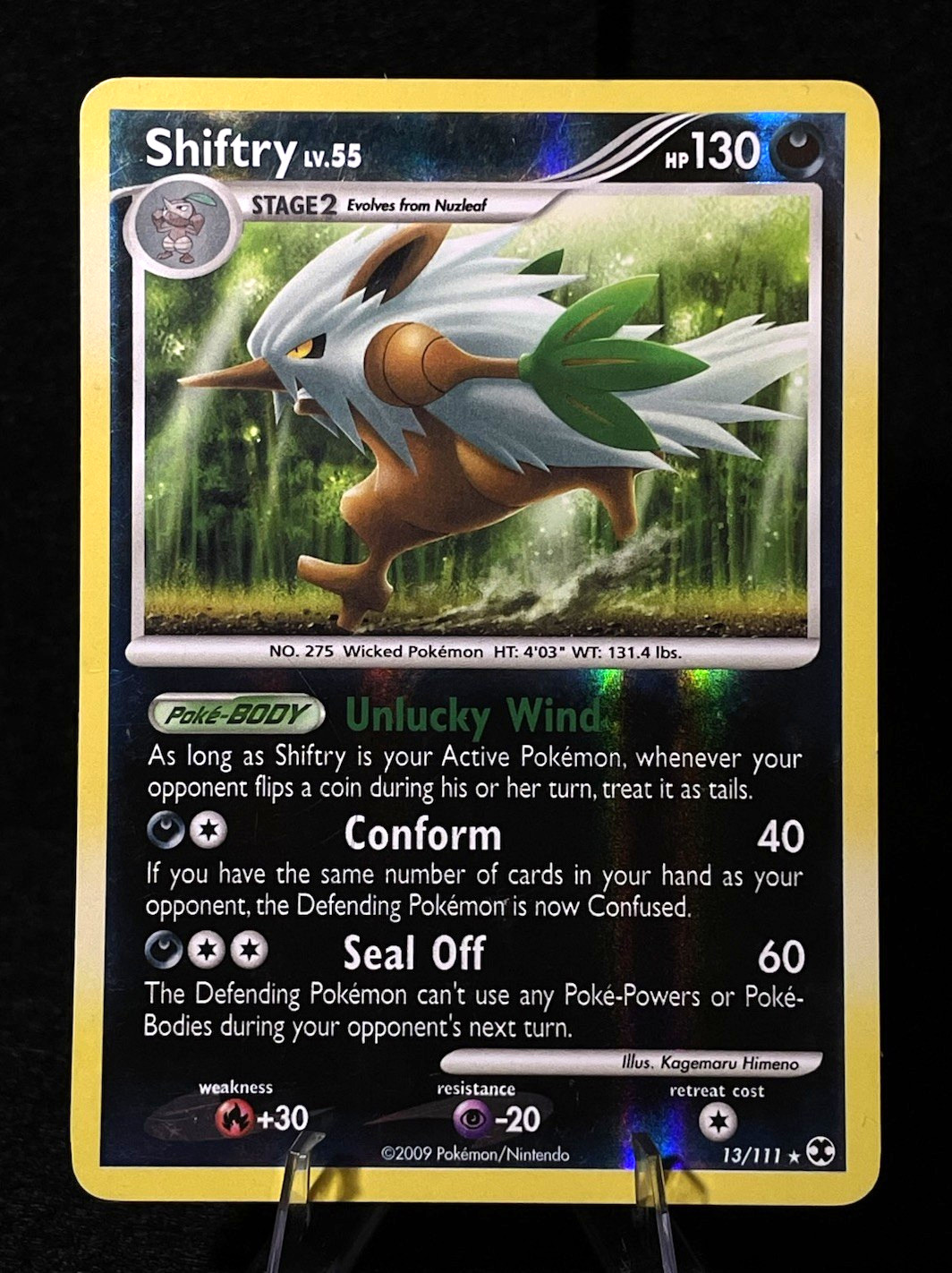 Pokémon Shiftry 13/111 Rising Rivals Reverse Holo DP10 Grass/Dark LP