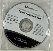 GATEWAY WINDOWS VISTA HOME PREMIUM 32 Operating System Disc 7515416 - SEALED