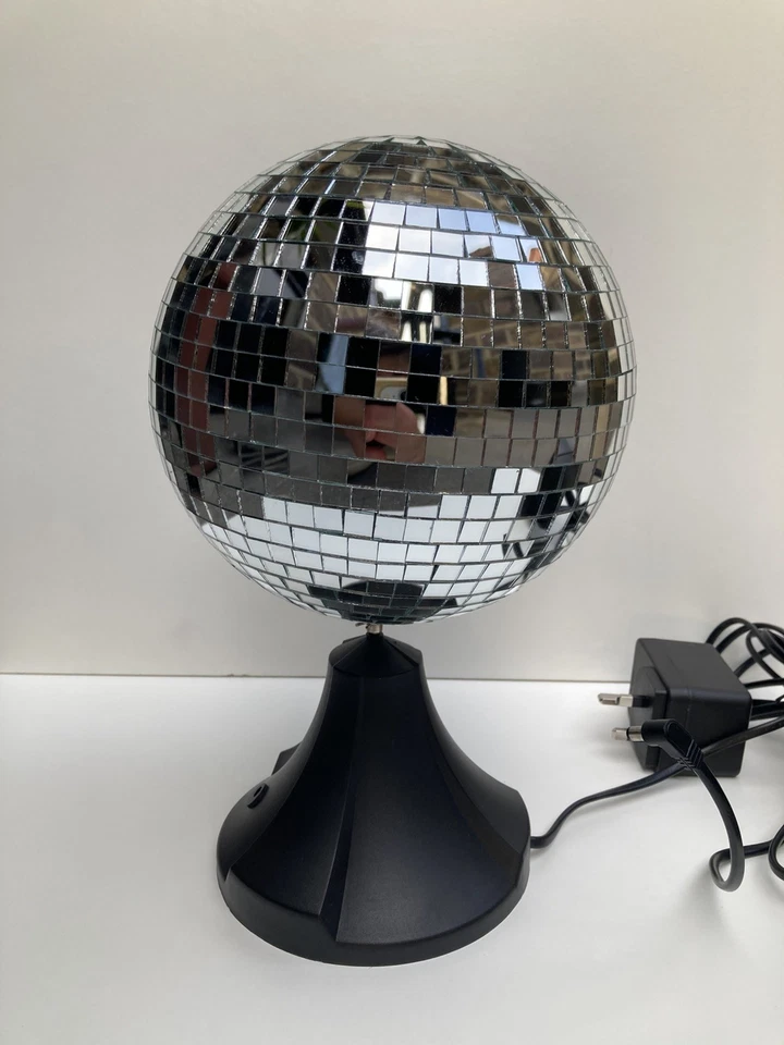Woolworths Silver Mirrorball Rotating Mirror Ball with Red Projector 8 Inch Used - Image 3 of 4