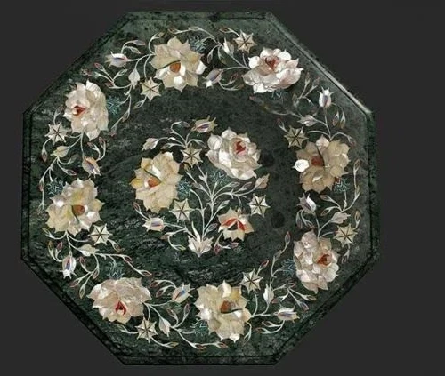 Mesa auxiliar de mármol de 12" con incrustación Pietra Dura artesanía trabajo decoración del hogar Foto 2 de 4