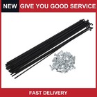 1 Set 13G 225mm Length Bicycle Spokes Nipple 45 Steel Black Universal New