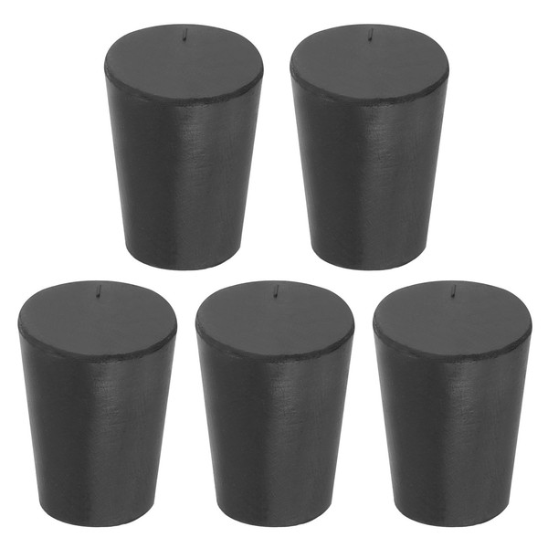 Feste Gummistopfen 1#, 5Er Pack Konische Labordichtung Gummistopfen, Schwarz-image