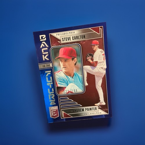 Andrew Painter / Steve Carlton [Blue] #8 2026 Panini Donruss Elite Back To The Future card