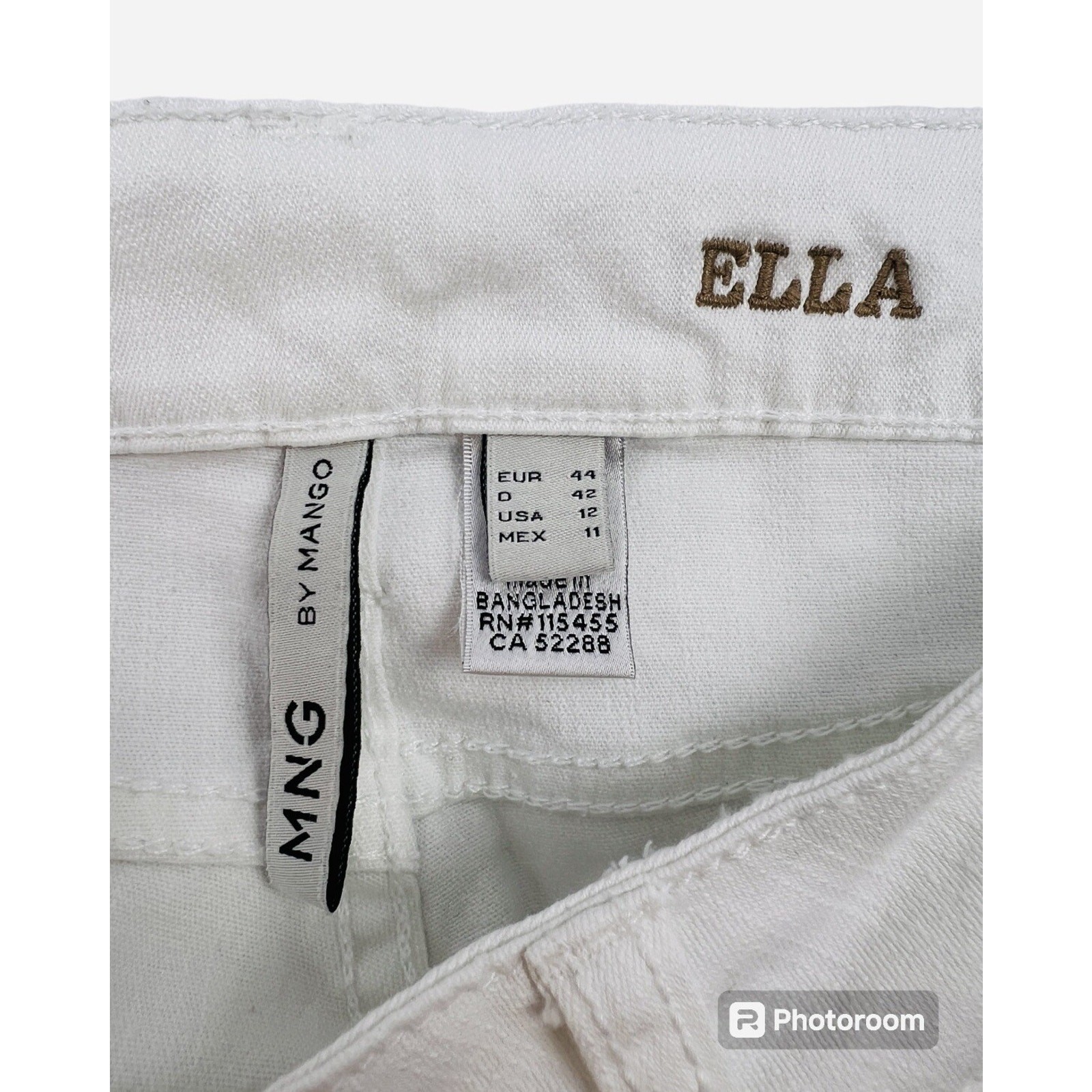 NEW MNG by Mango Ella Jeans Womens 12 White Slim Fit Low Rise thumbnail 6