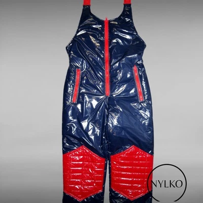 Salopette nylon brillant PVC nylon brillant KOL 14 couleurs XS-5XL 15mm REMPLISSAGE - Photo 1/3