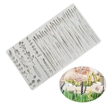 Cestony Wheat Wild Grass Lavender Pattern Silicone Molds for DIY Cake Fondant...