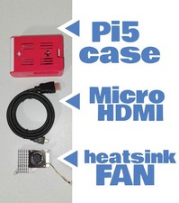 New Raspberry Pi 5 Parts Kit Case HDMI Pi5 Heatsink Fan Bare Bones Cheap Budget