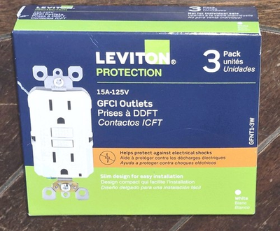 #ad #ad 3pk of Leviton Protection 15 amp GFCI Outlets White 15A 125V #GFNT1 3W $29.89