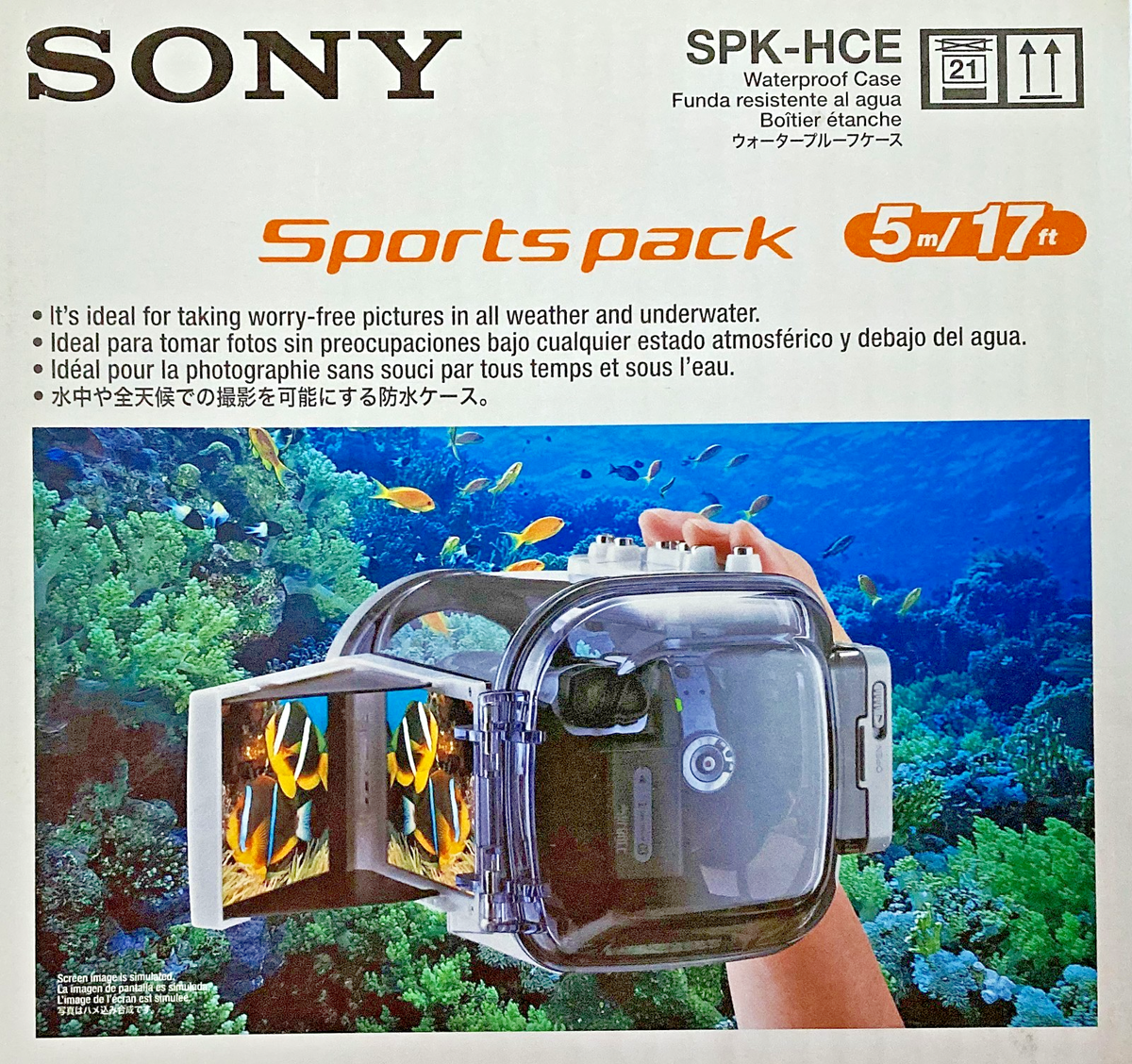 SONY SPK-HCE Sports Pack Waterproof Sports CamCorder Case 5 m/17