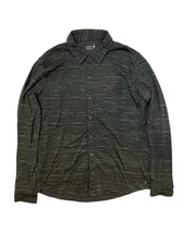 Smartwool Flannel Button Down Men’s XL Gray/Black 100% Wool