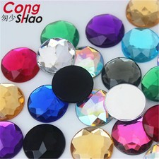 Rhinestone Beads 20pcs 20mm Colorful Round Flat Back DIY Jewelry