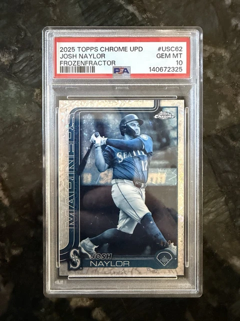 2025 Topps Chrome Update Josh Naylor Frozenfractor #-4/0 SSP PSA 10 GEM MT