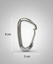 Karabinerhaken Edelstahl 8kN 816kg Silber Mou...