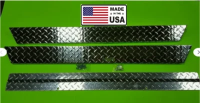 PBR PRODUCTS Club Car DS 82 up Golf Cart full DIAMOND PLATED Rocker Panels and kick panel.