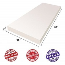 Drap de coussin en mousse d'ameublement, 1"x15"x72" - Support haute densité Premium