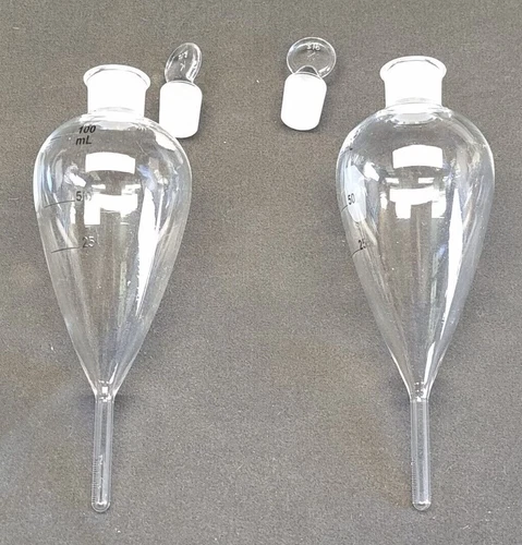 2 x Kimble Kimax Goetz Centrifuge Tube 100ml 45220-100 Pear Shaped Graduated