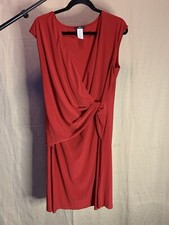 JBS red faux wrap dress