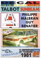 DECAL TALBOT SUNBEAM LOTUS PHILIPPE MALBRAN CRITERIUM DE TOURAINE 1981 (02)