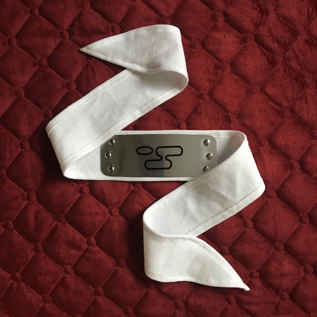 KILLER BEE HEADBAND White Forehead Protector looks like Naruto Cosplay