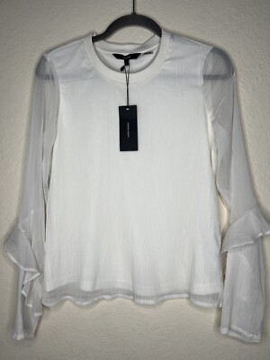 Vero Moda Blouse Womens Size Small Off White Long Sleeve Polyester Top NWT
