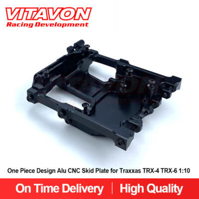 VITAVON  One Piece Design Alu CNC Skid Plate for Traxxas TRX-4 TRX-6 1:10 Black